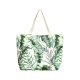 S30-1-1-MB0139 - HAND DRAWN TROPICAL LEAVES TOTE BAG - GREEN/6PCS